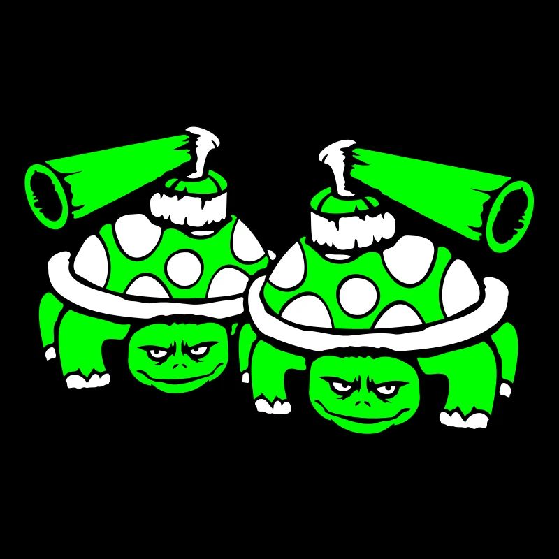 2 Schildkröten Panzer Waffe schießen Krieg Angriff