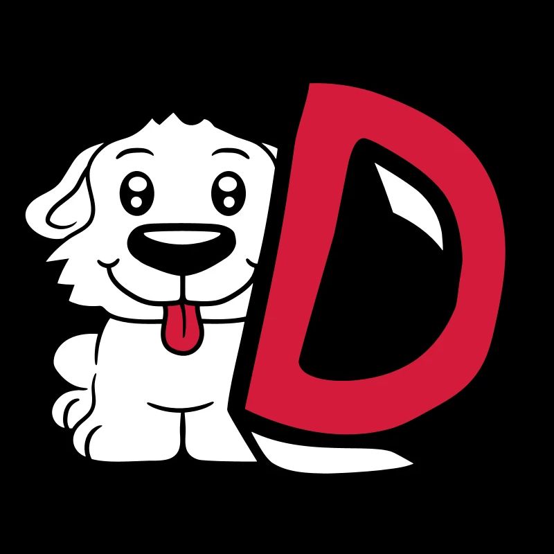 Chien D Lettre Chien Assis Petit Chien Mignon