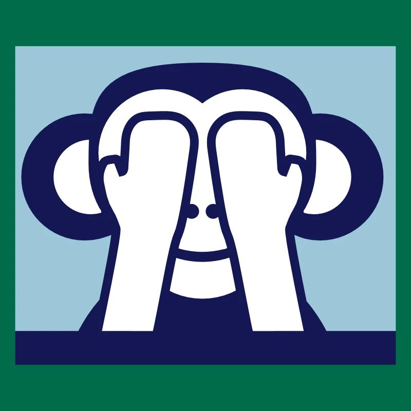 3 Wise Monkeys See Nothing Keeps Eyes Hidden