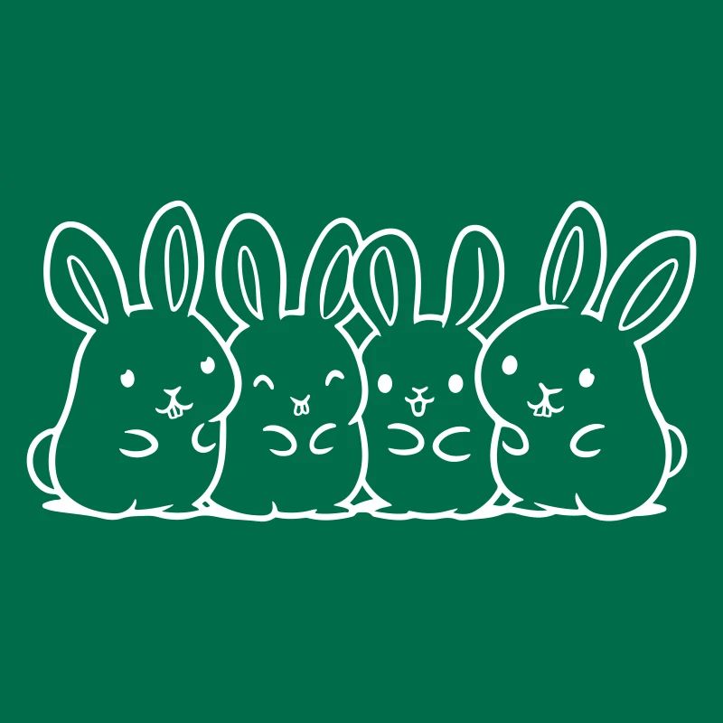 Équipe de lapins mignons