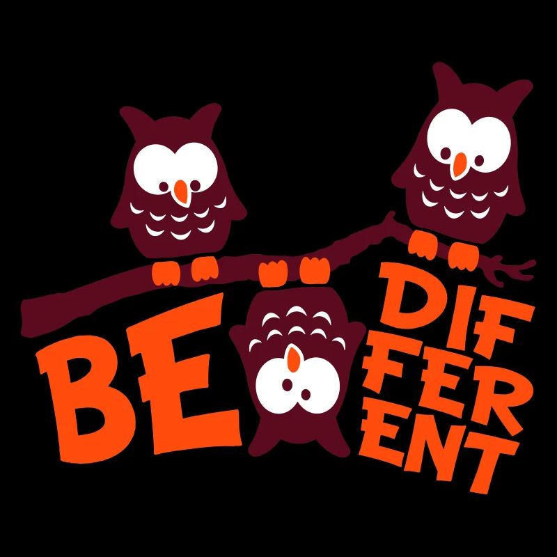 3 Owls Be Different Saying Crazy Funny Branch