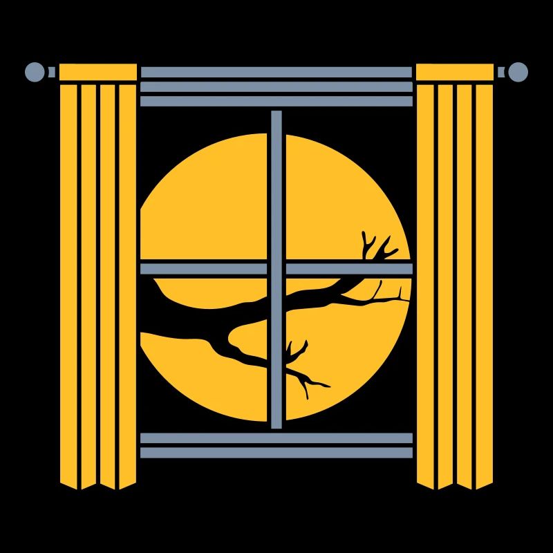 Moon Night Tree Window