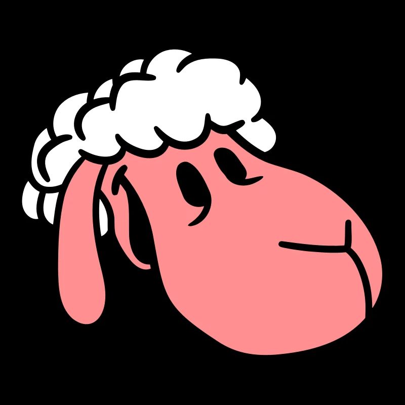Schaf Gesicht Kopf Süß Niedlich Lamm Cool Comic