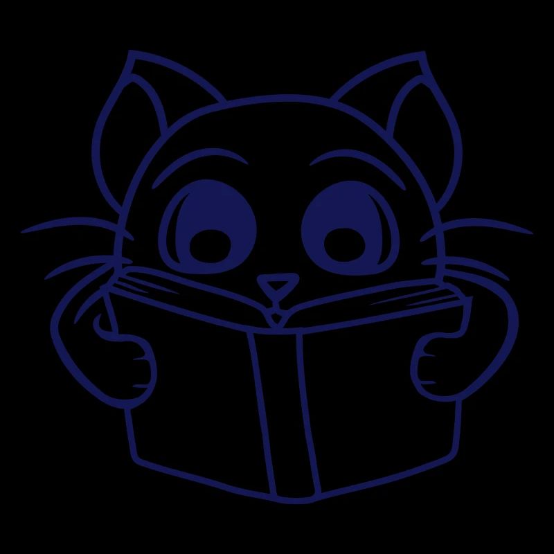 Nerd Cat Reads Novel Book Learning to Read School