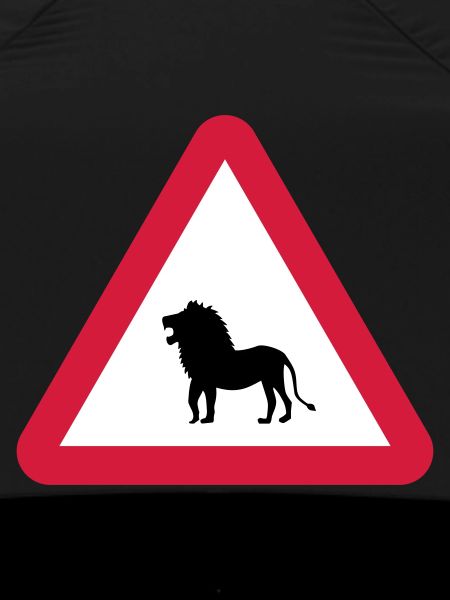 Caution Lion Warning