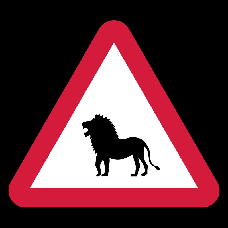 Caution Lion Warning