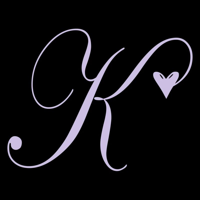 Monogram K Heart Vine