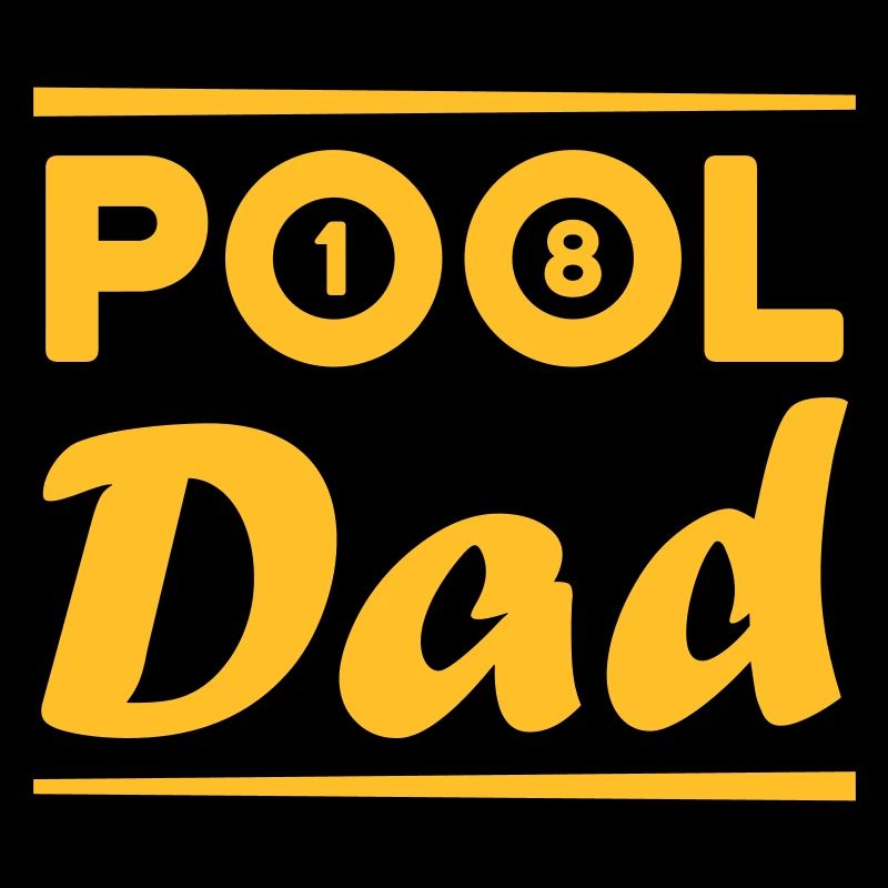 Pool dad (billiard balls 1 and 8, billiard cues)