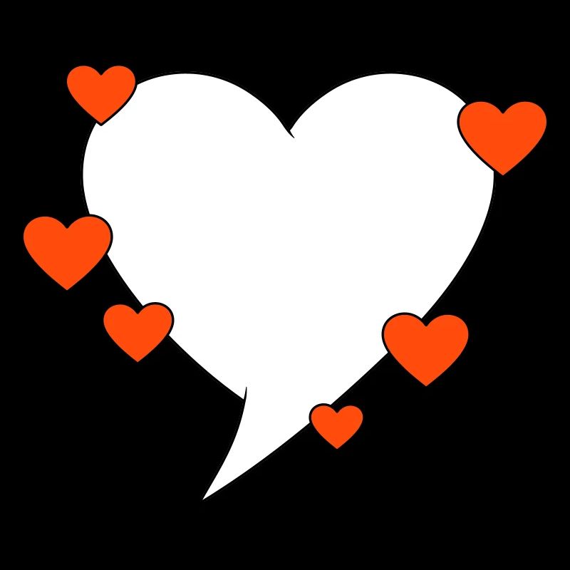 Speech bubble with hearts