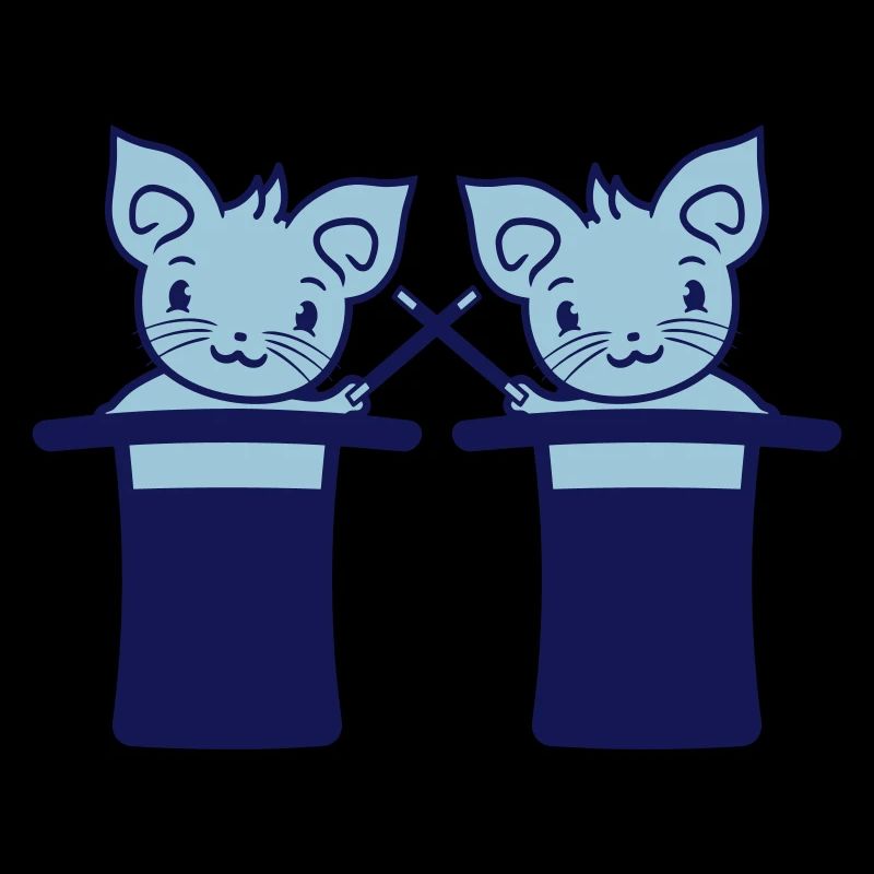 2 Magical Enchanted Top Hat Wizard Cats