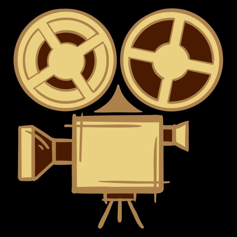 Ancienne icône de caméra argentique, dessinée à la main. Directeur