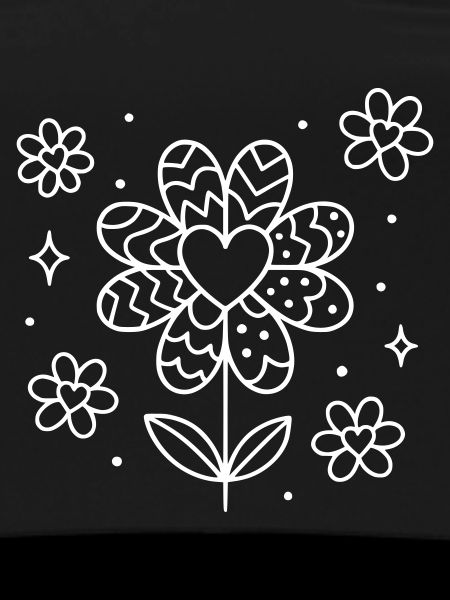 Flowers and hearts patterned