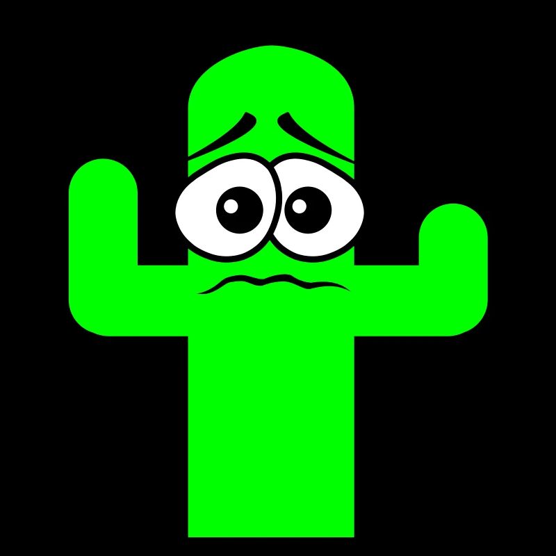 Cactus Face Fear Sad Desert Funny Cacti