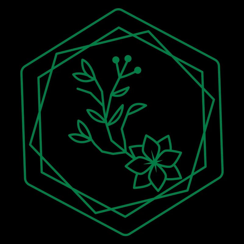 hexagons with floral accent