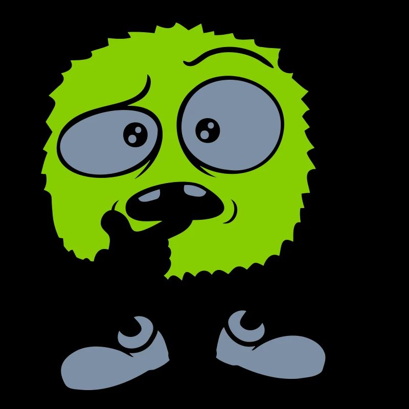 Comic skeptisches Gesicht Monster