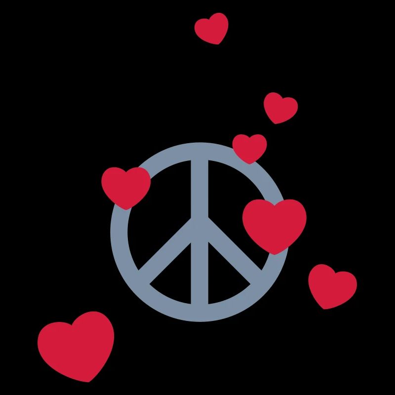 Peace Sign Hearts Harmony Flower Power Peace