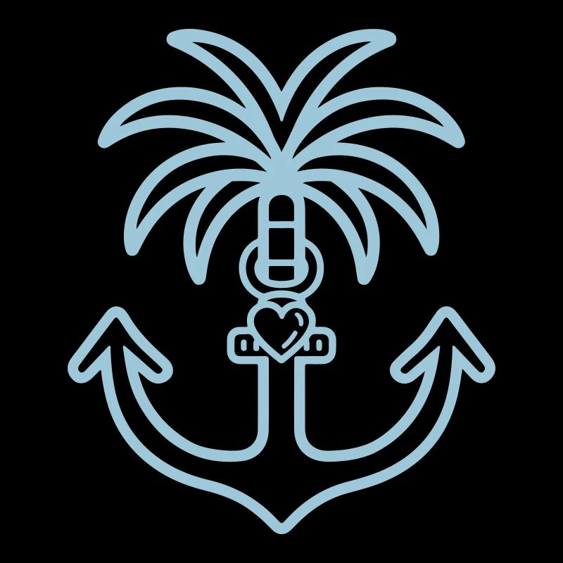 Palm Tree Anchor Heart Love