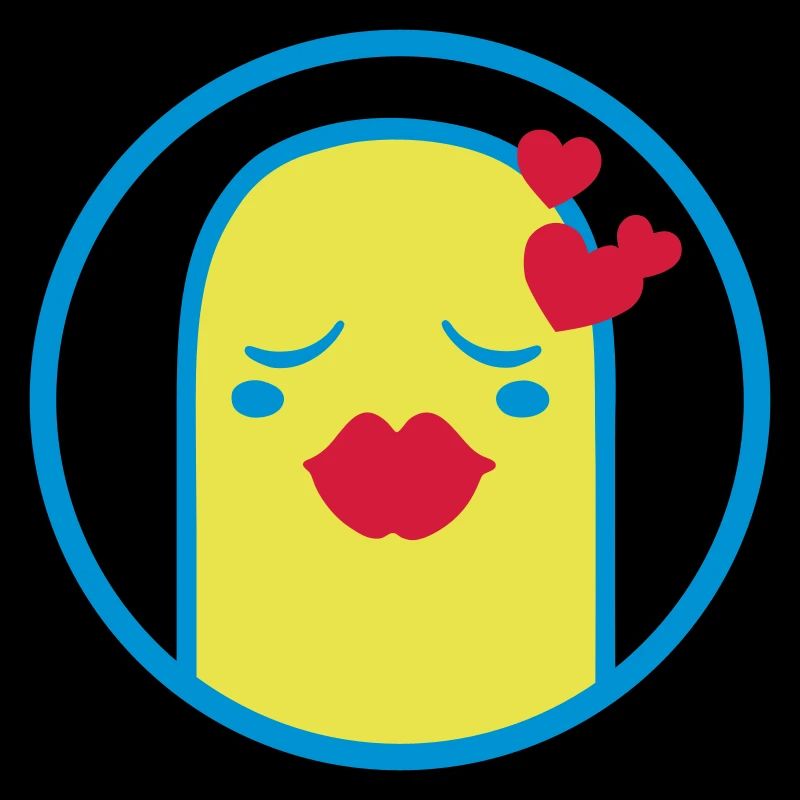Cute Comic Character (Kiss, Circle)