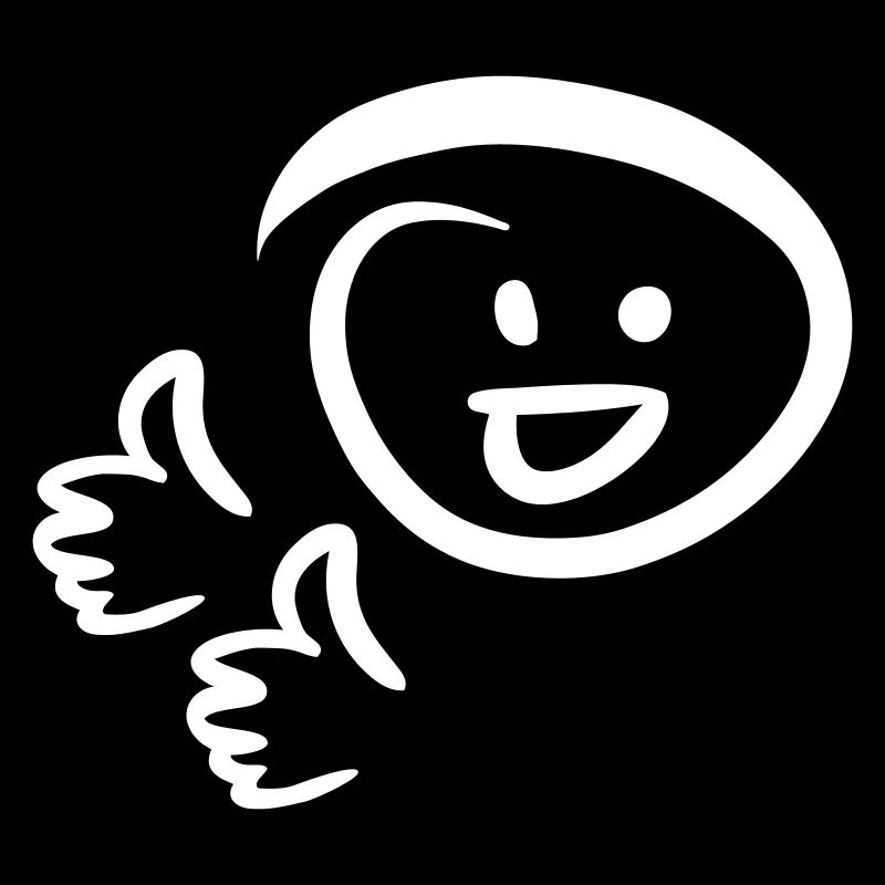 Well done! Face smiles two thumbs up.