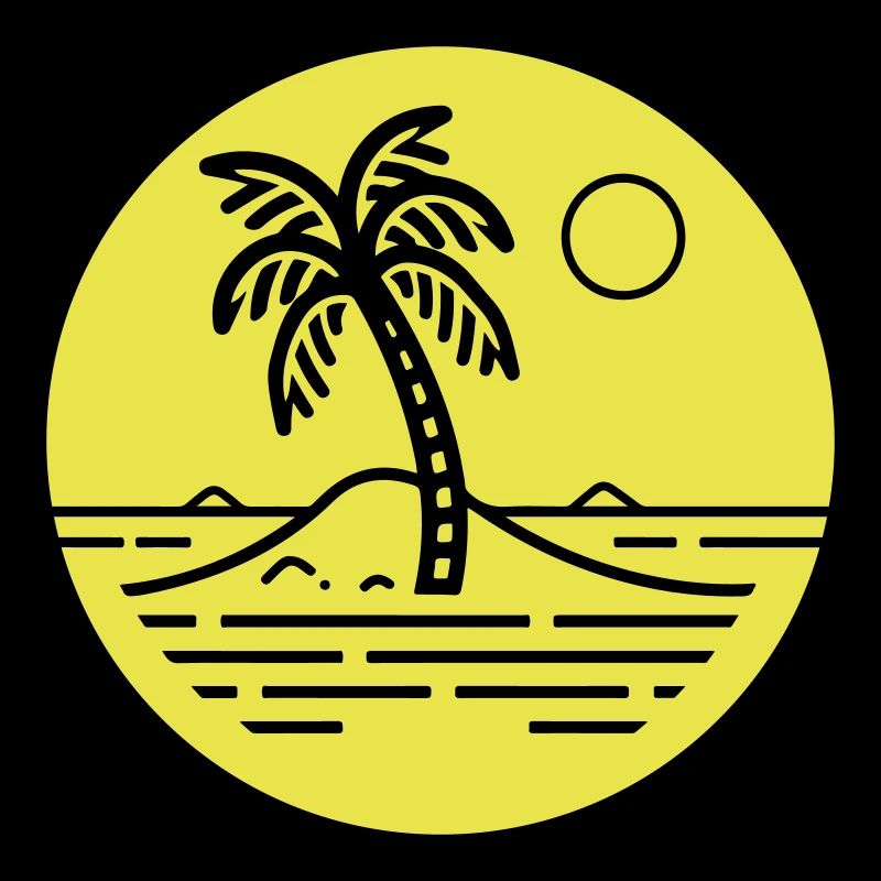 Plage de symbole de l’île des palmiers