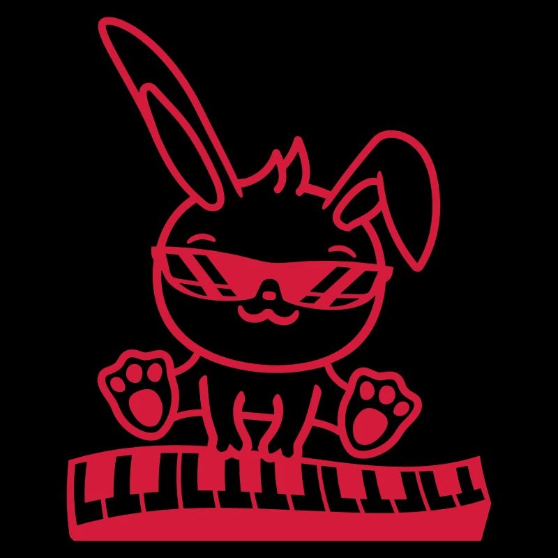 Easter Bunny Rabbit Cute Piano Keyboard Playing