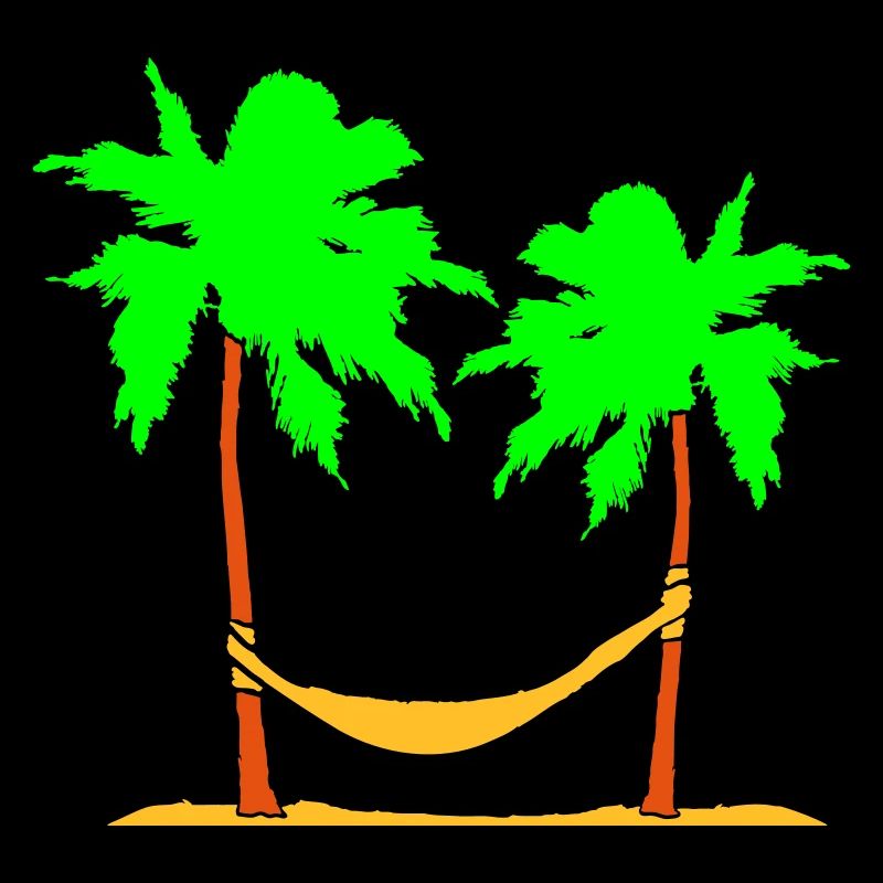 Hammock Under 2 Palm Trees Recreation Beach Sleeping