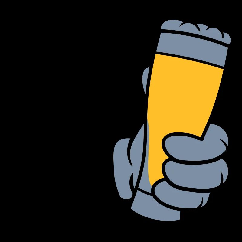 Bierglas anstoßen Comic Hand