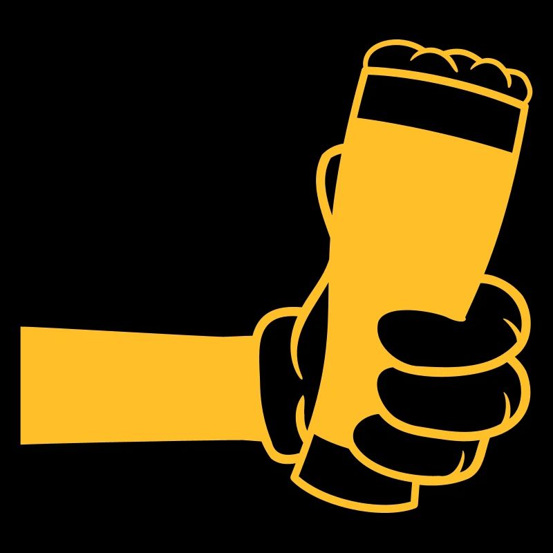 Anstoßen Bierglas Comic Hand