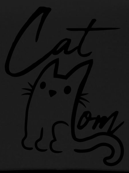 Cat Mom Text Logo