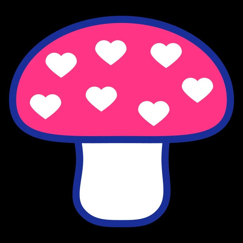 Champignon Rose Couleur Vive Amour Coeur Champignon