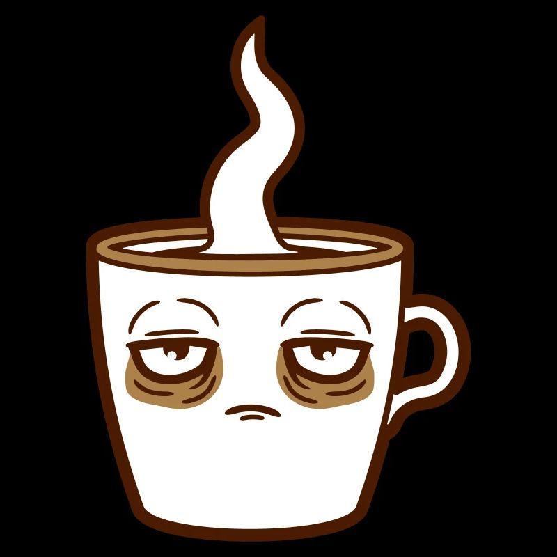 Tasse de café fatiguée pour le visage