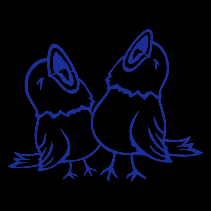 2 perruches, oiseaux chanteurs, moineaux, équipe de gazouillis