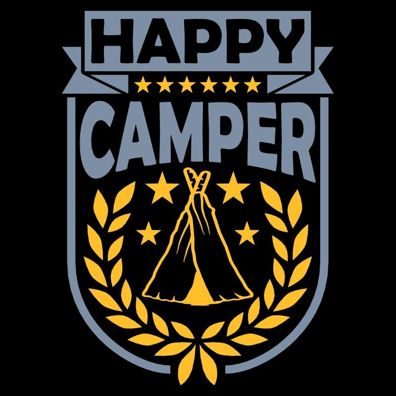 Happy Camper Logo Tent