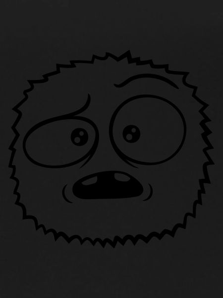 Skeptical face hairy monster