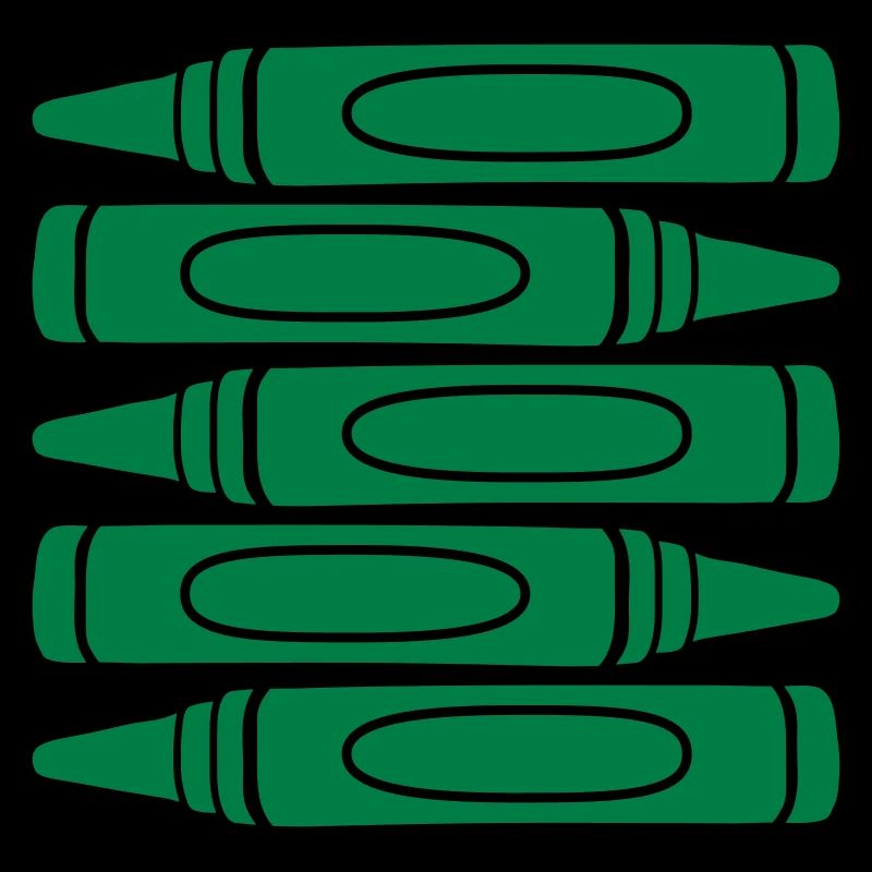Crayons de cire verte design cool