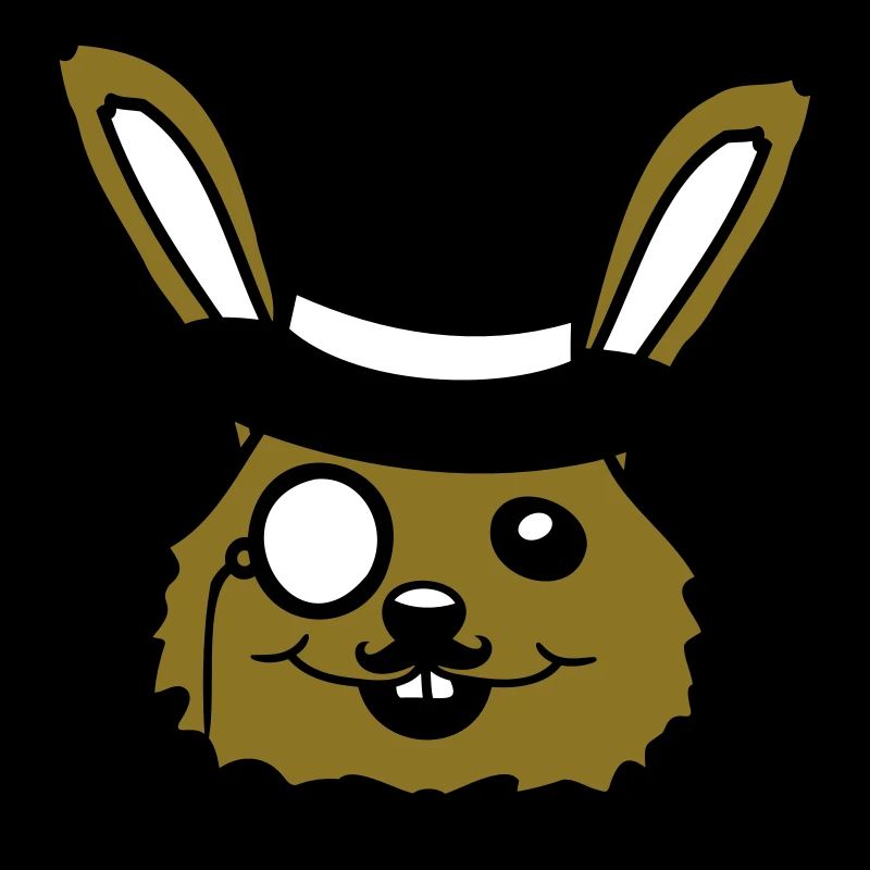 Sir Hase Monokel Brille Bart Zylinder Hut Mr. Herr