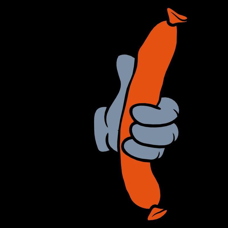 Comic Hand Holds Sausage