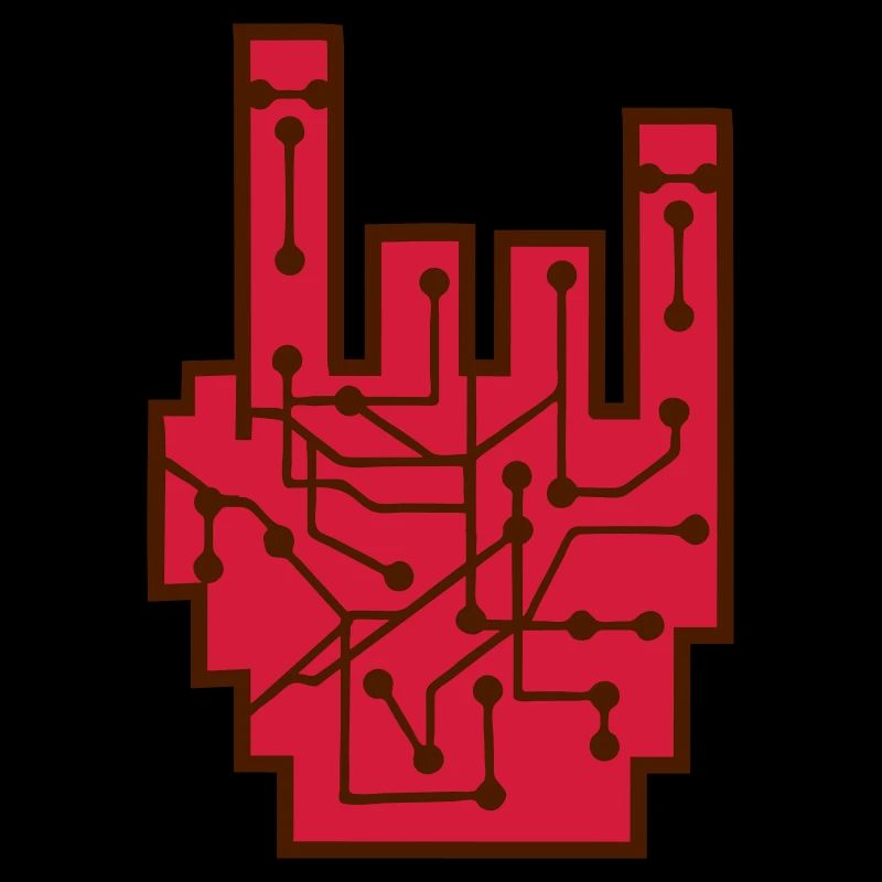 Nerd Geek Heavy Metal Rock Circuits Geste de la main