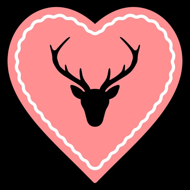 Herz Lebkuchenherz Hirsch Geweih