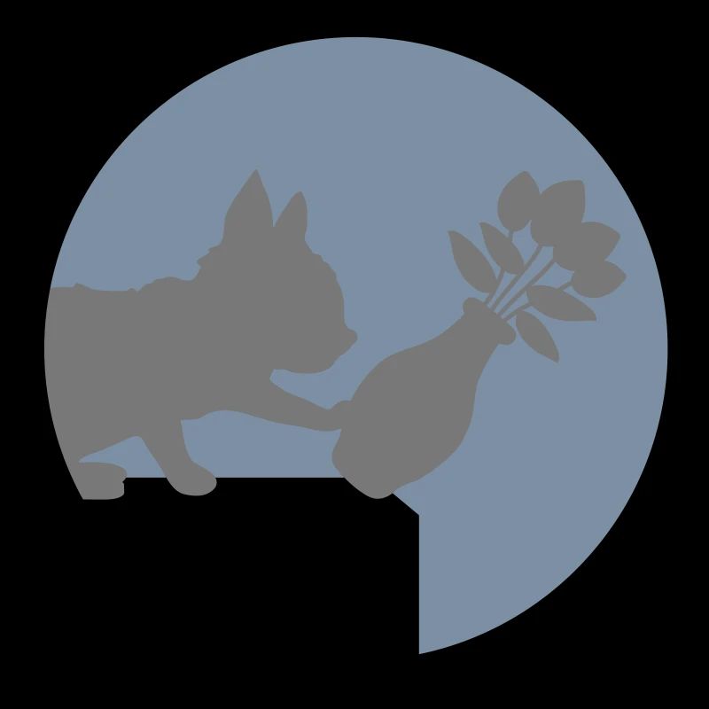 Le vase à fleurs tombe sur le chat