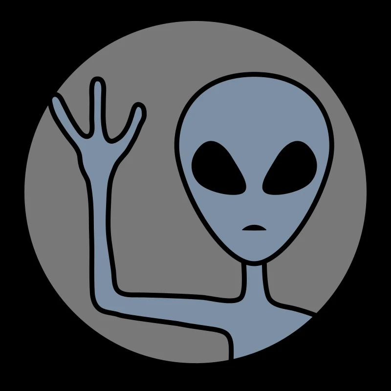 Rund Alien winkt freundlich