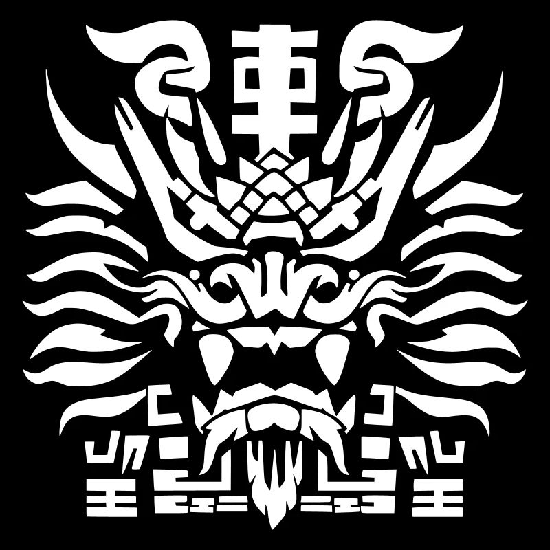 Drachenkrieger-Kopf-Schablone