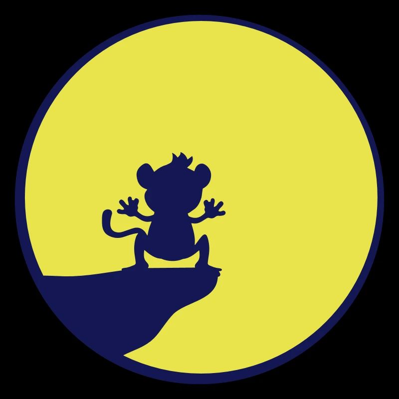 Werwolf Affe Silhouette Klippe Mond Sonne Nachts