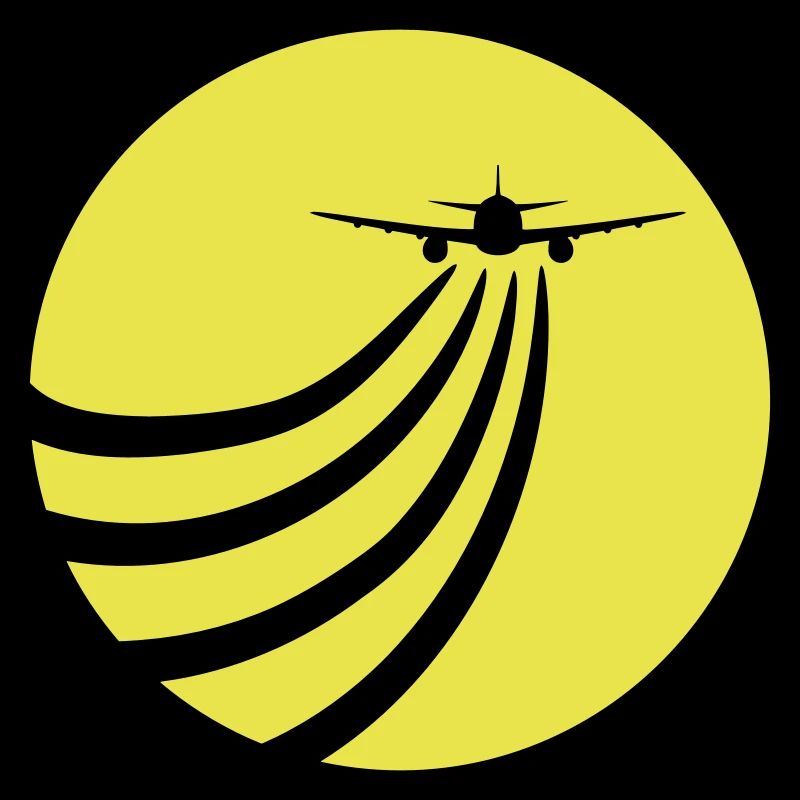 Airplane Flying In The Sun Flying Stripe Round