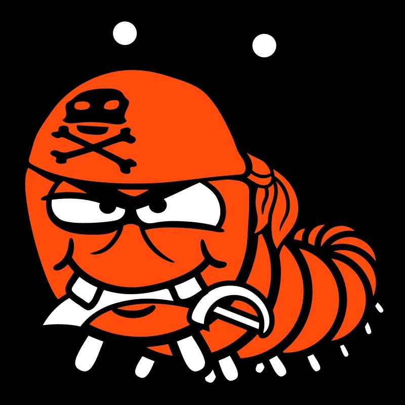 Caterpillar Evil Pirate Sailor Hat Funny Cute Comic