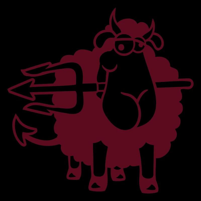 Mouton Diable Satan Enfer Mal Trident Cornes Cool