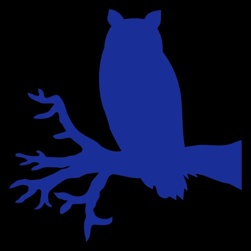 Owl Eagle Owl Branch Tree Forest Night Silhouette Outline Cute