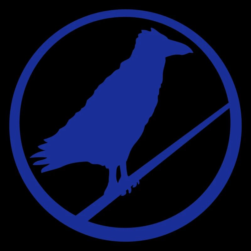 Raven Sitting Forbidden Rod Rope Sign Note