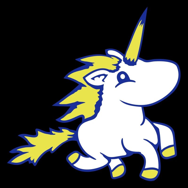 Licorne monte rapide galop mignon cheval de dessin animé