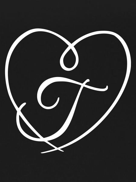 Letter T Calligraphy Heart
